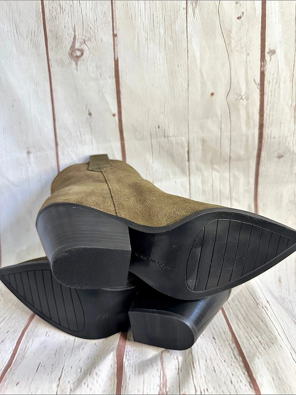 Kenneth Cole Kara NWT Pointed Toe Ankle Boots in Khaki size 7.5 - Picture 7 of 9